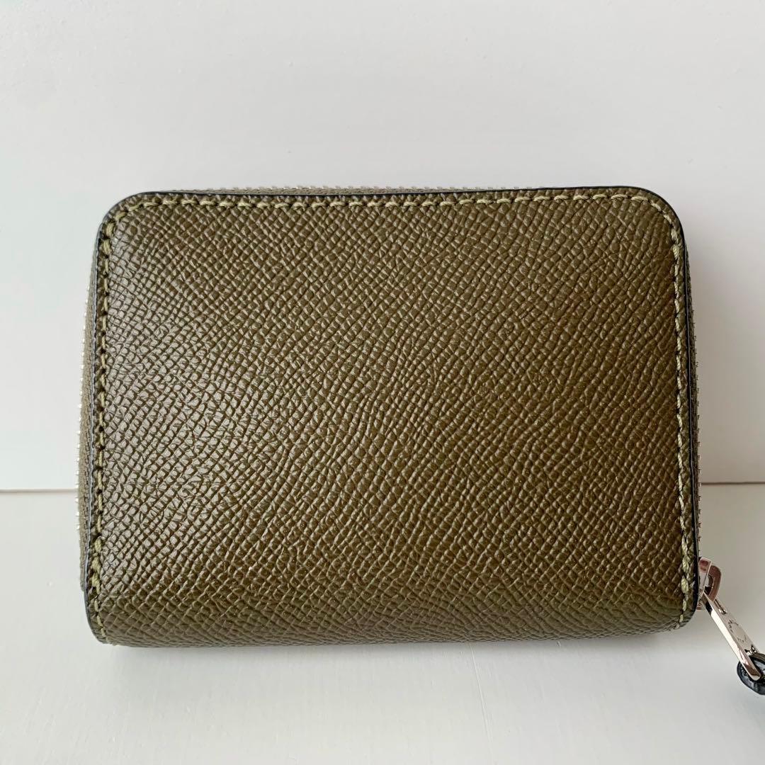 【COACH】コーチ　三つ折り財布　コンパクトウォレット　ミニ財布　カーキ　新品