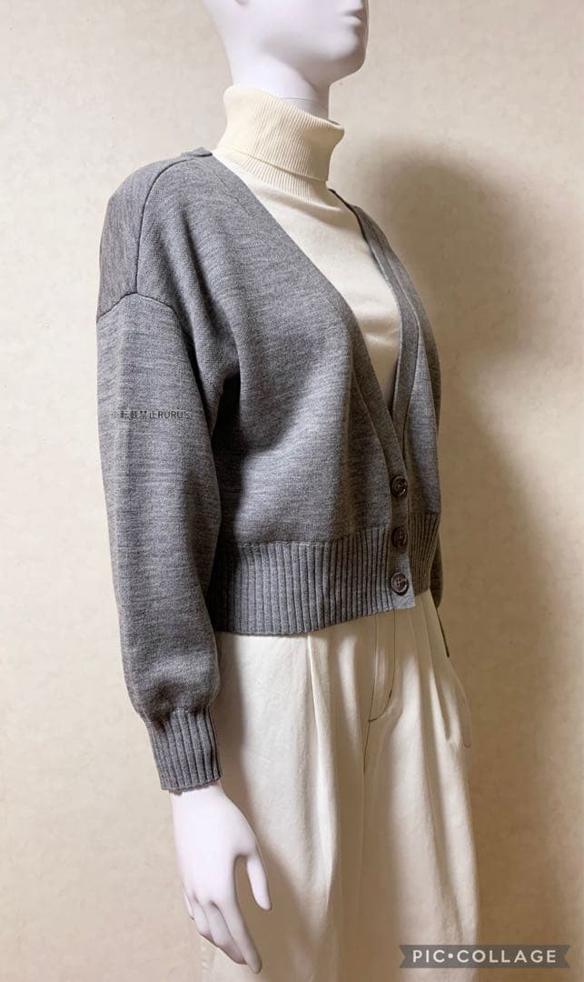 定価6万新品alice+olivia Vネックメランジニットドロップカーディガン