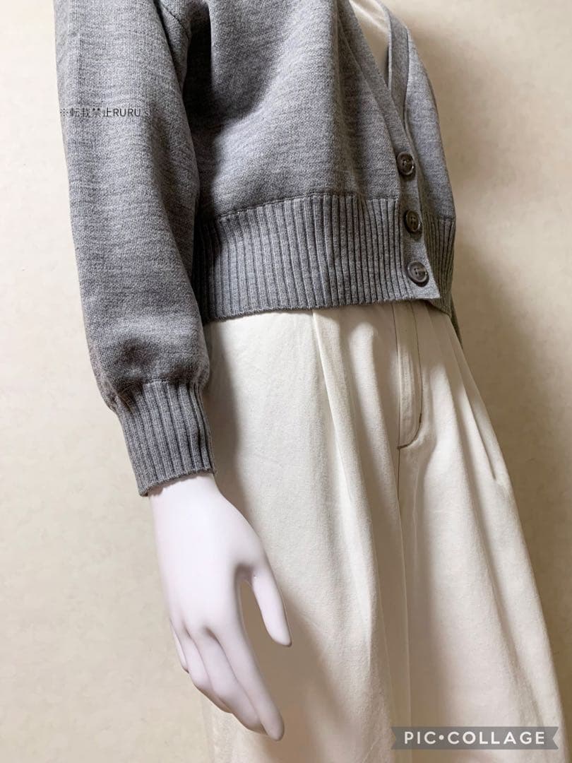 定価6万新品alice+olivia Vネックメランジニットドロップカーディガン