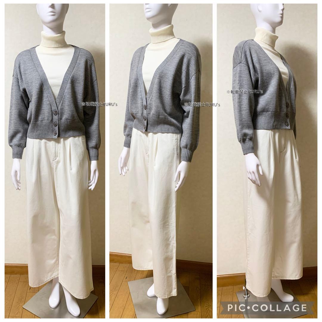 定価6万新品alice+olivia Vネックメランジニットドロップカーディガン