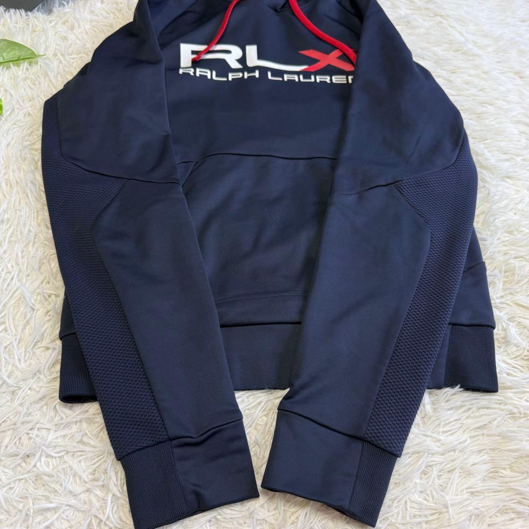 【RLX】美品 パーカー ネイビー ビックロゴ Mサイズ メンズ