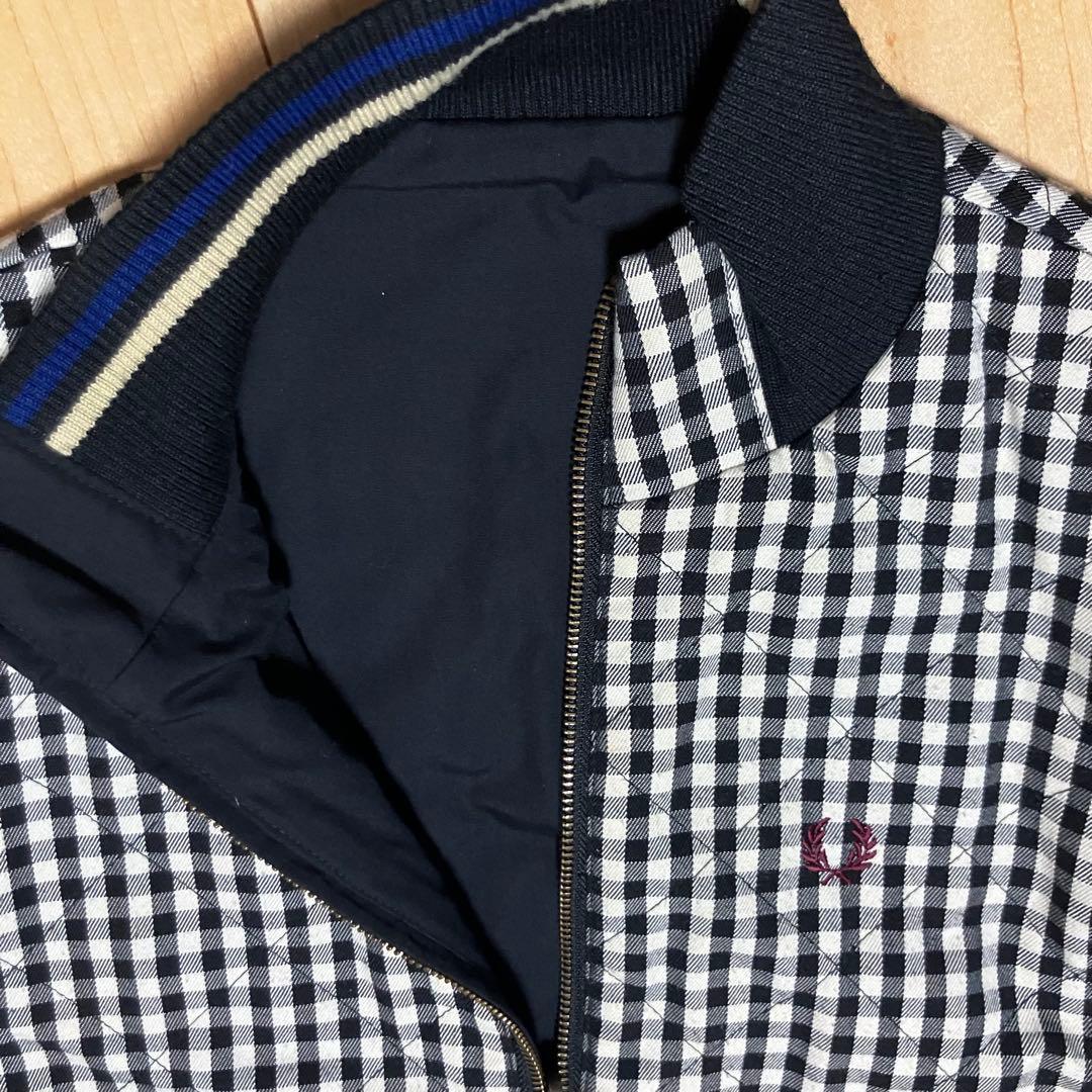 【冬物セット割】フレッドペリーFredPerryリバーシブル中綿ジャケット黒白M
