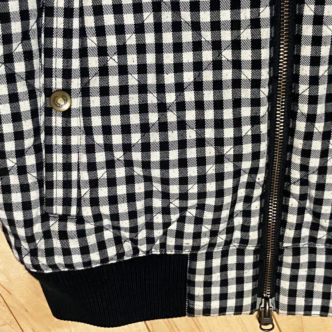 【冬物セット割】フレッドペリーFredPerryリバーシブル中綿ジャケット黒白M