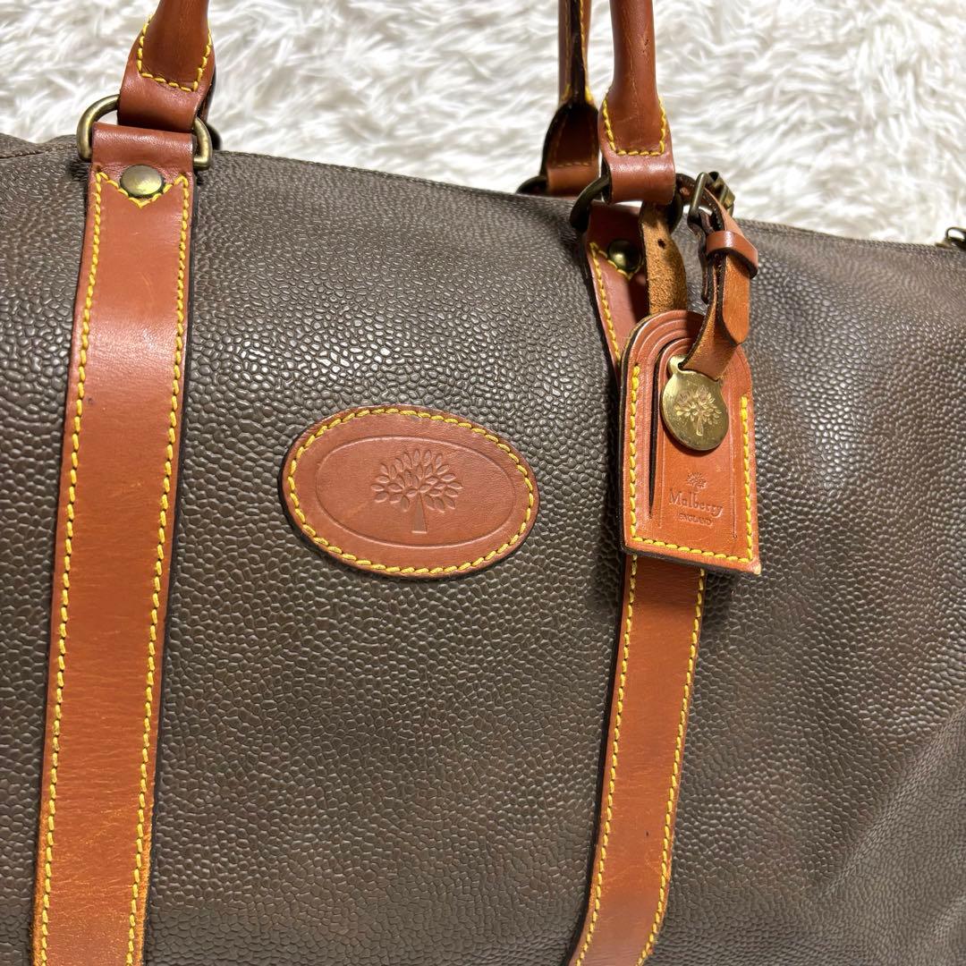 美品★Mulberry ボストンバッグ 2way カデナ 鍵 ロゴプレート　茶色