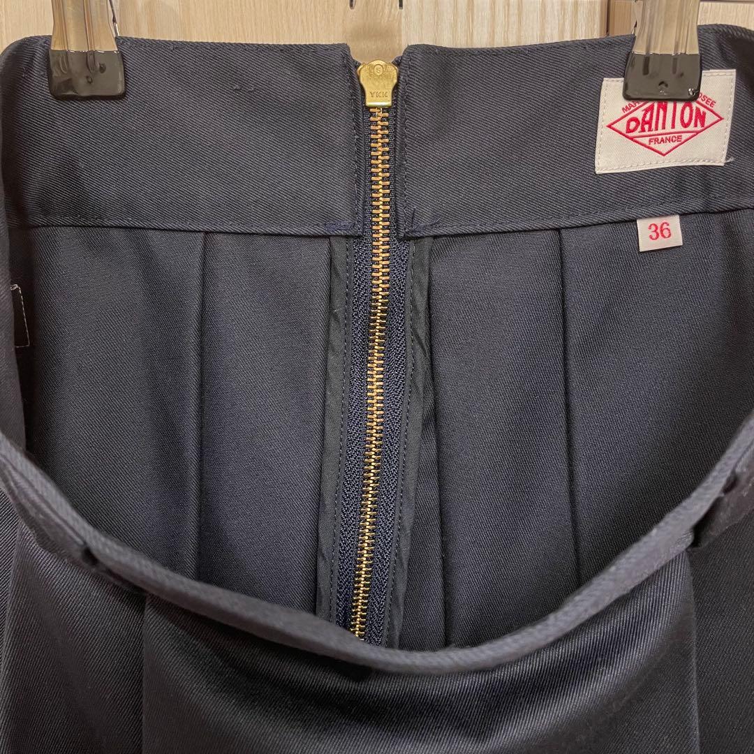 【中古】DANTON ネイビー フレアスカート36