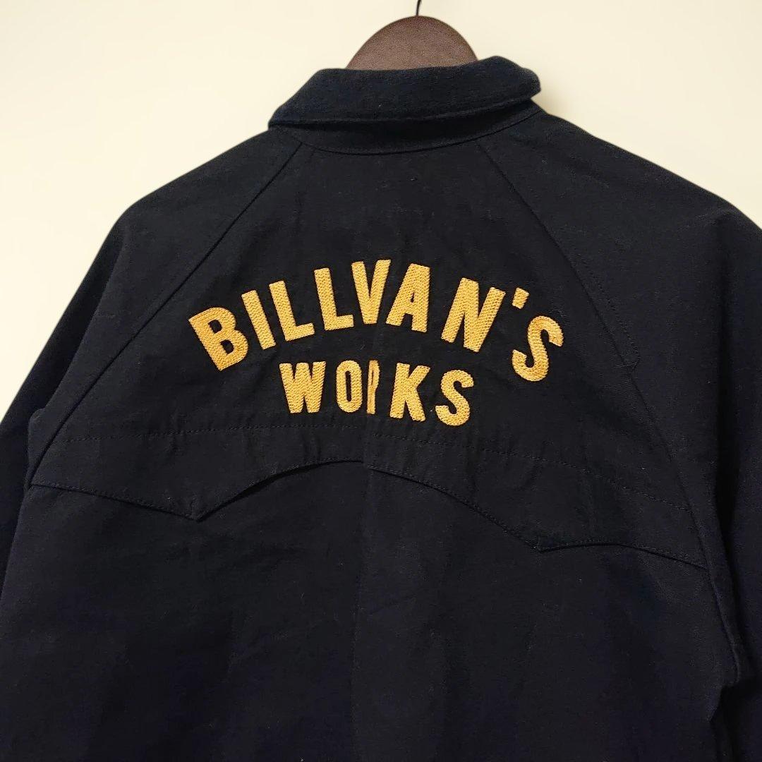 BILLVAN ネイビー バック 刺繍 ハリトンジャケット インナーチェック柄