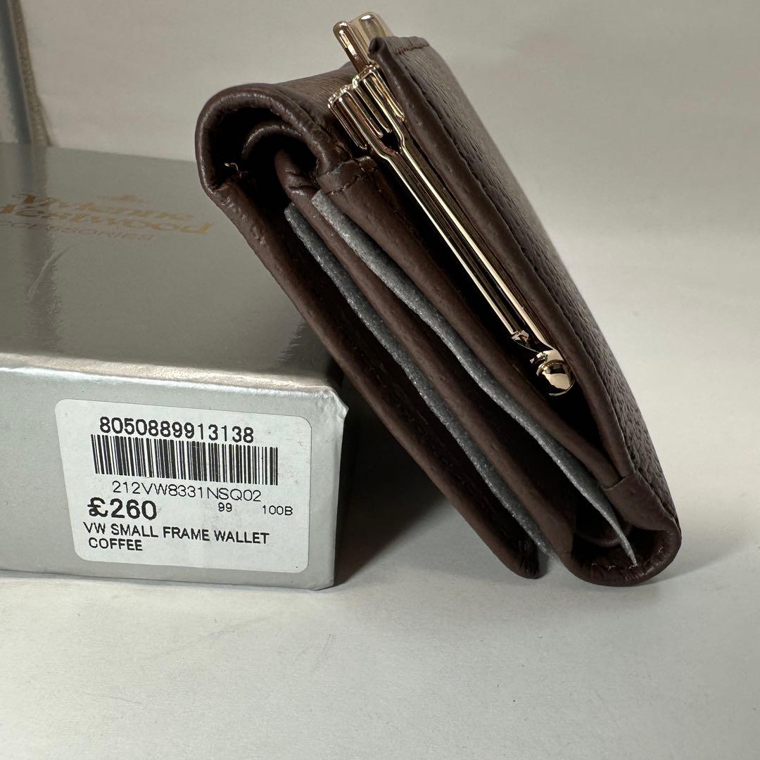 【人気！新品】Vivienne Westwood 3つ折り財布 がま口 ブラウン