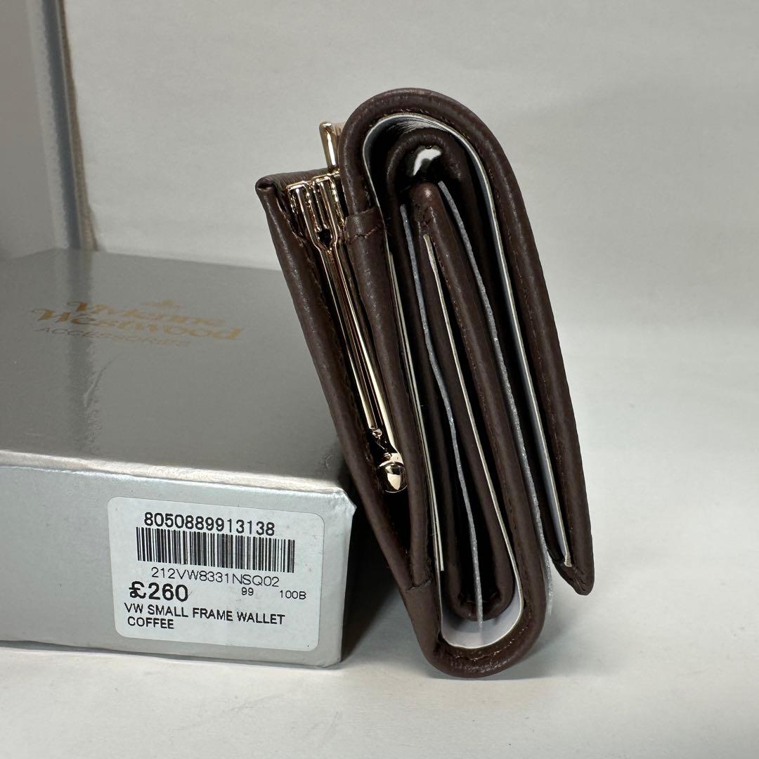 【人気！新品】Vivienne Westwood 3つ折り財布 がま口 ブラウン