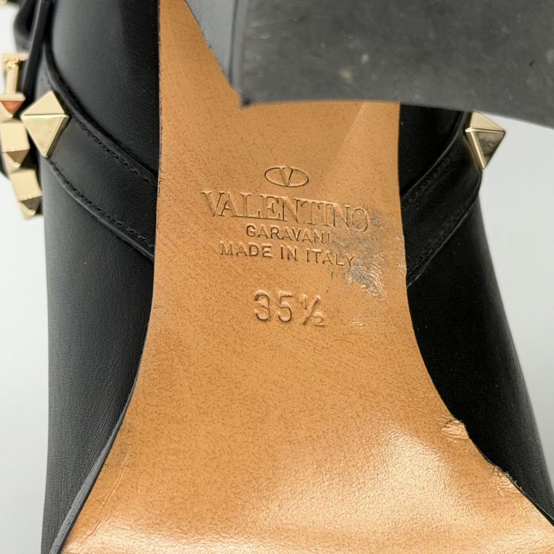 18514✨VALENTINO スタッズ付き ベルト ショートブーツ ブラック