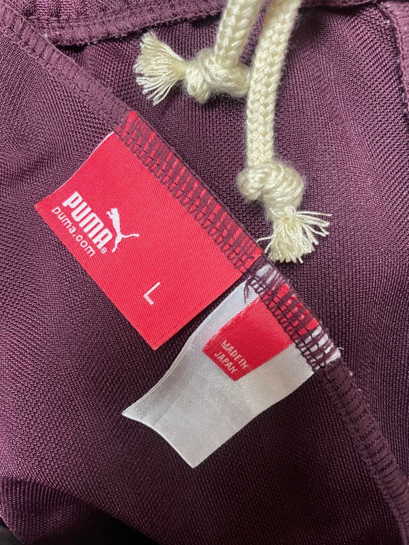 00s PUMA プーマ　トラックパンツ　ジャージ　エンジ　刺繍　ラインパンツ