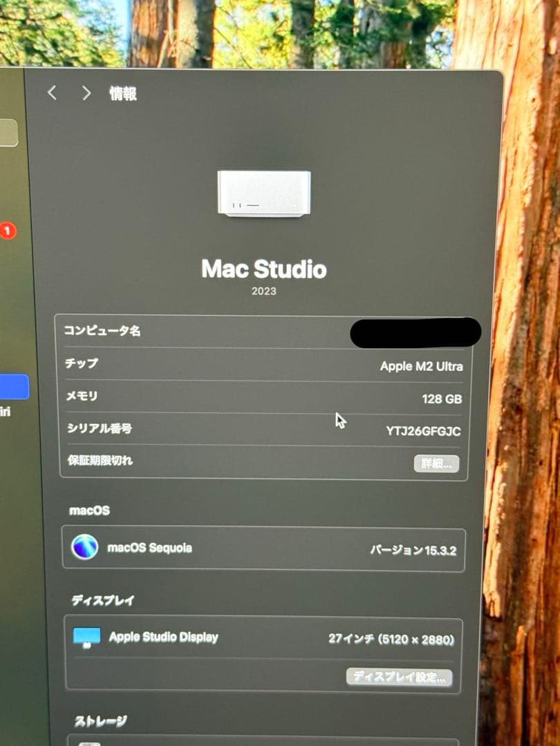 Apple Mac Studio M2Ultra 128GBメモリ 2TBSSD