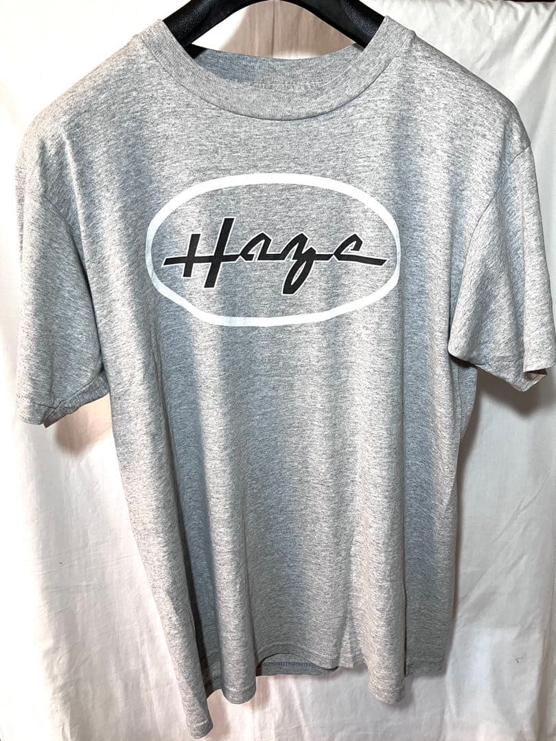 HAZE ヘイズ ロゴ Tシャツ 90s グレー Lサイズ