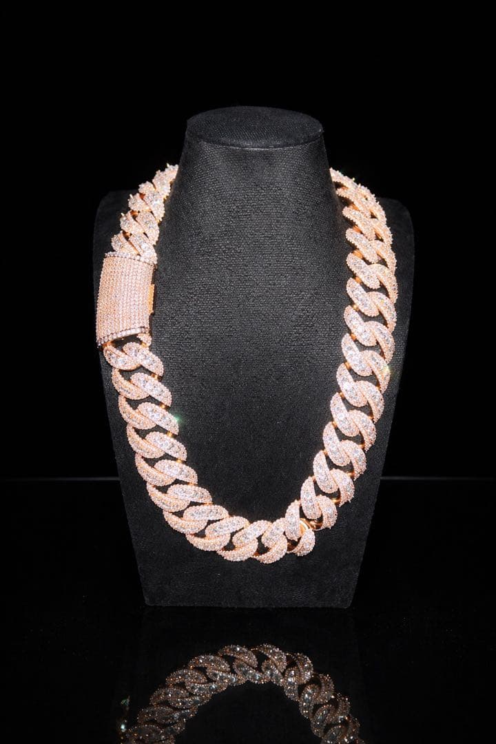 ローズゴールド iced out Miami necklace