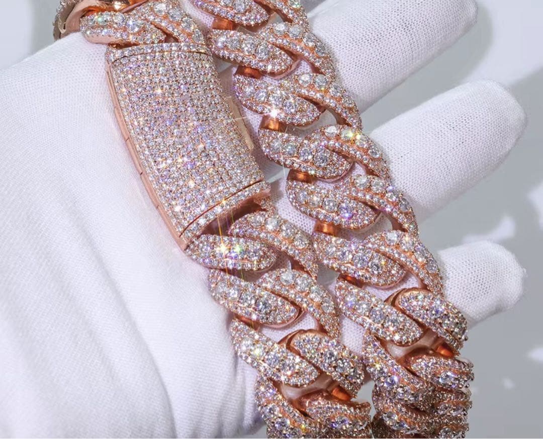 ローズゴールド iced out Miami necklace
