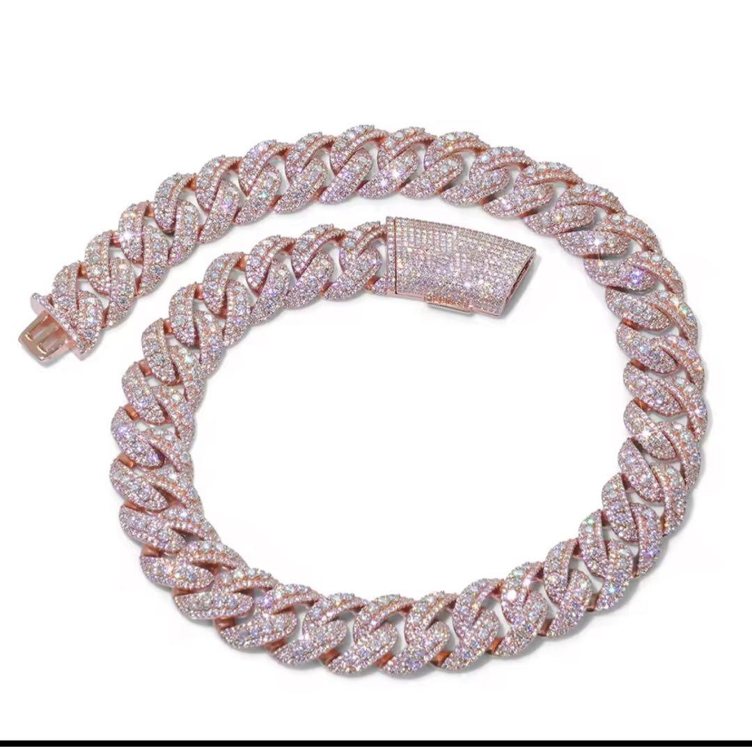 ローズゴールド iced out Miami necklace