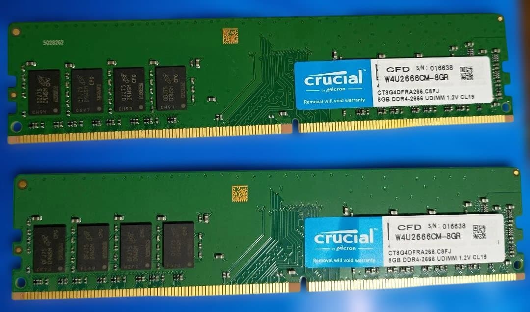 crucial DDR4 8GB×2枚セット W4U266CM-8GR