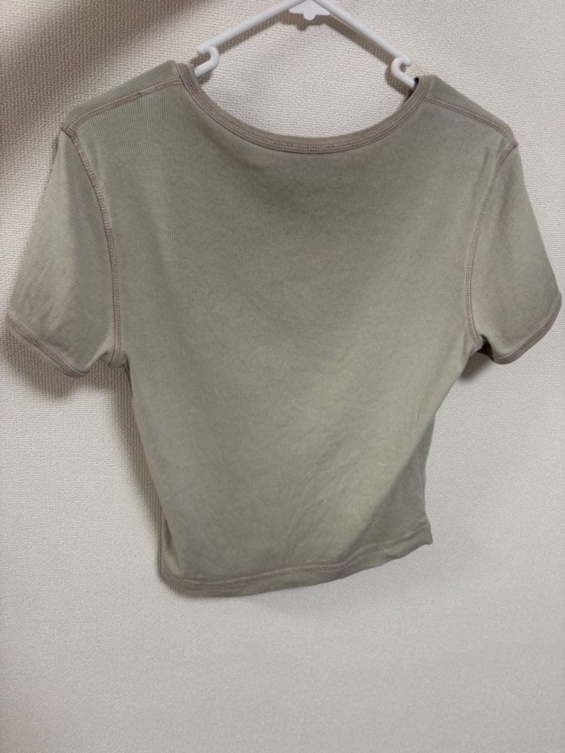 diesel ハートプリント クロップドTシャツ オリーブグリーン