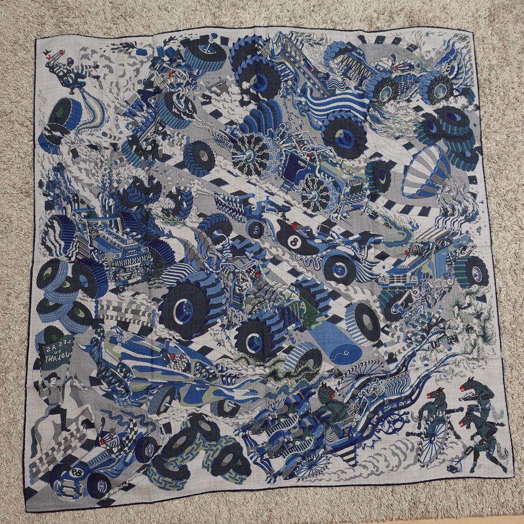 極美品 HERMES スカーフ Les As du Volant scarf