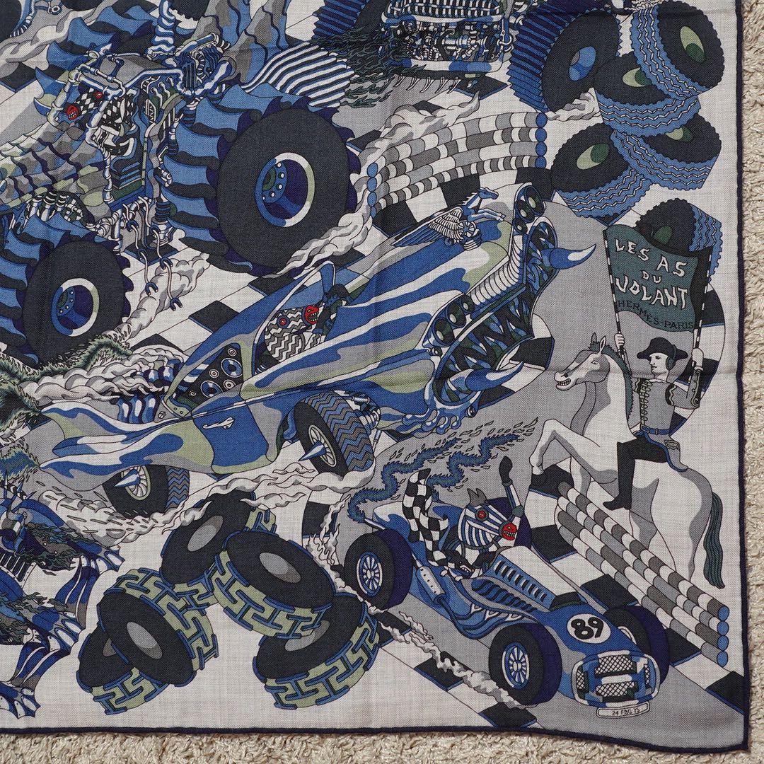 極美品 HERMES スカーフ Les As du Volant scarf