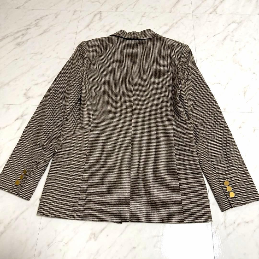 【美品】アルアバイル W/PEチェックダブルジャケット テーラードジャケット