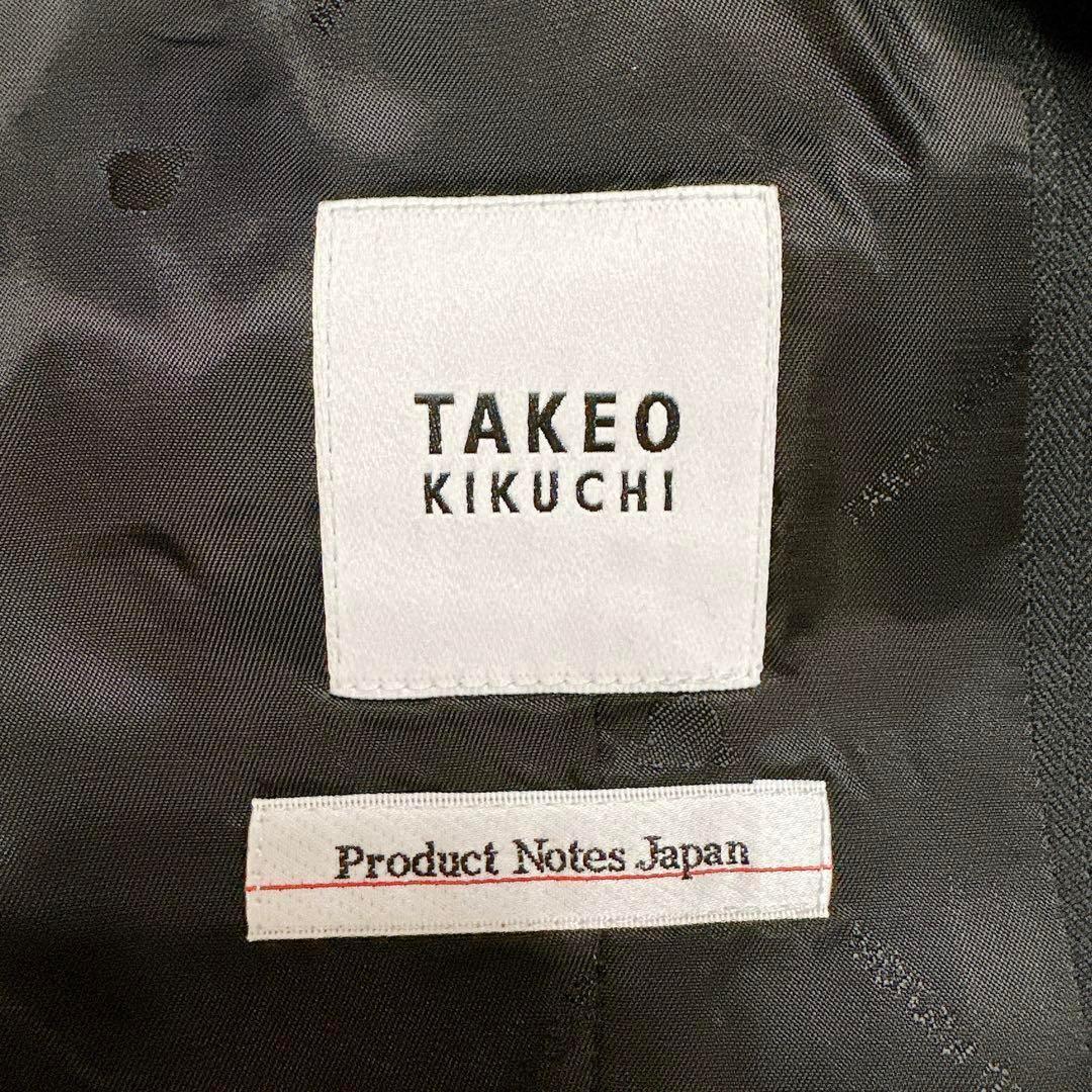 スマート✨TAKEO KIKUCHI 絣りストライプ ベスト M 黒 かすり