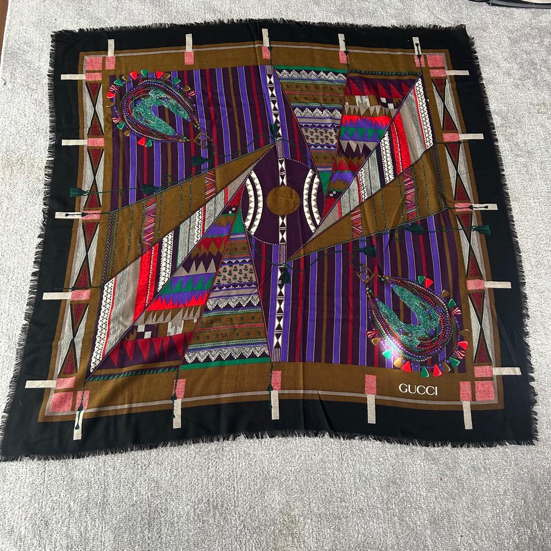 GUCCI グッチ 大判 ショール ストール ウール