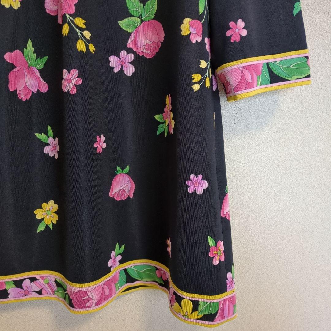 Leilian レリアン　花柄 カットソー　Tシャツ L