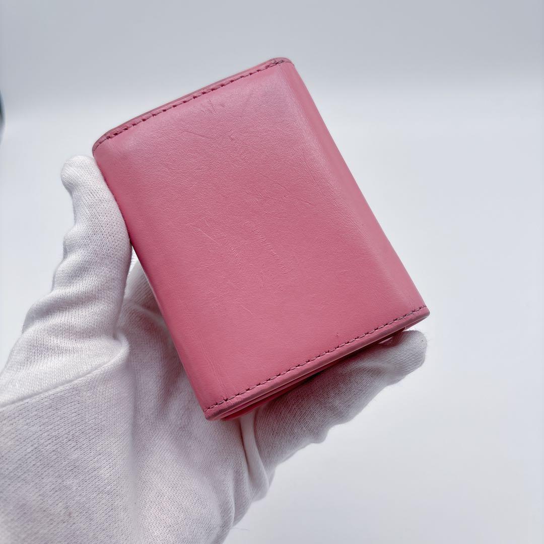 人気✨️DIESEL 3つ折り財布 コンパクトウォレット デカロゴ ピンク