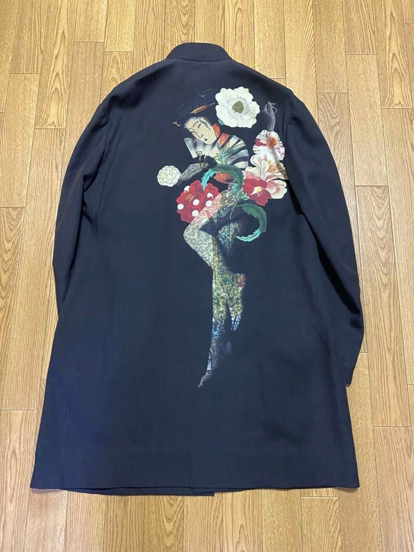 19SS YOHJI YAMAMOTOL24花柄プリント ロングジャケット