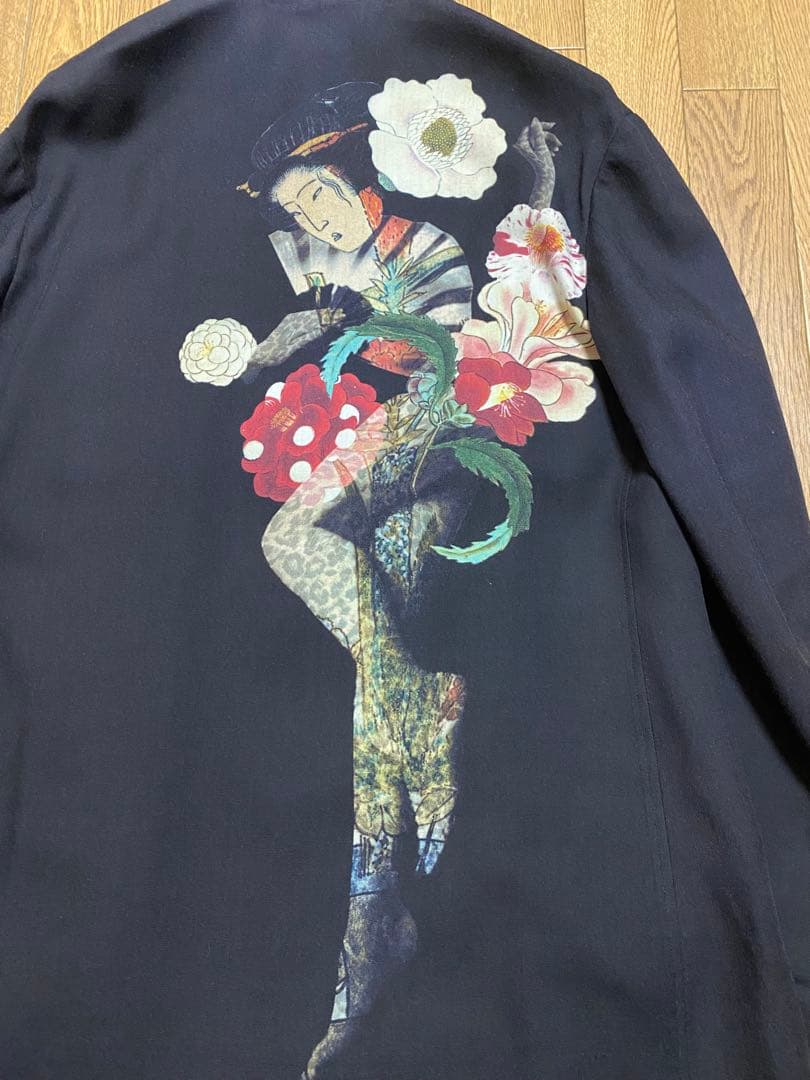 19SS YOHJI YAMAMOTOL24花柄プリント ロングジャケット