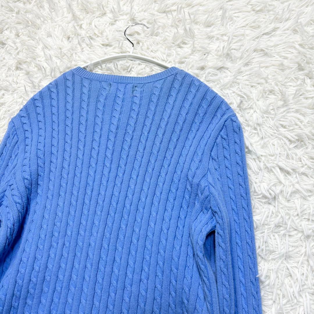 POLO RALPH LAUREN ケーブルニット カーディガン ポニー 水色