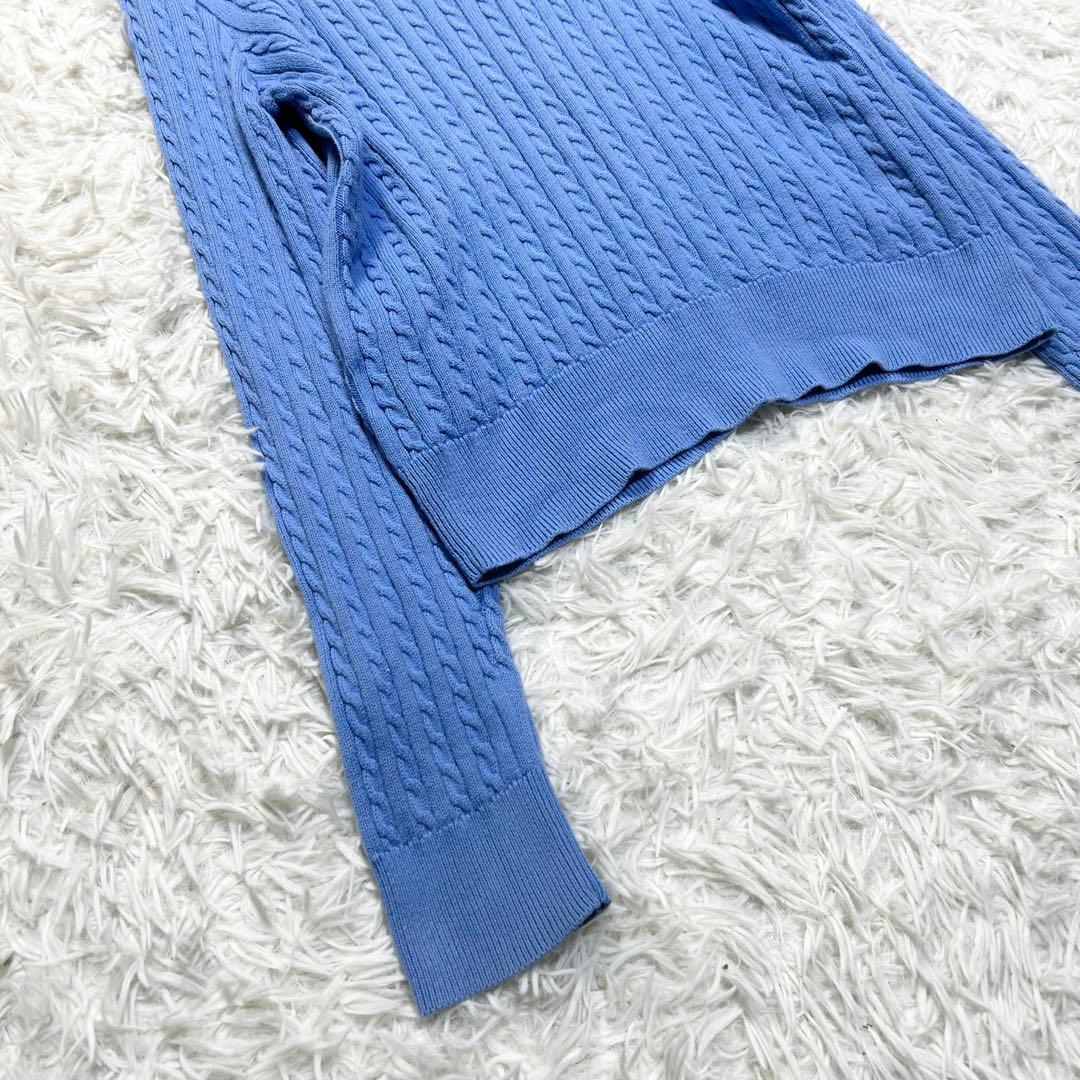 POLO RALPH LAUREN ケーブルニット カーディガン ポニー 水色