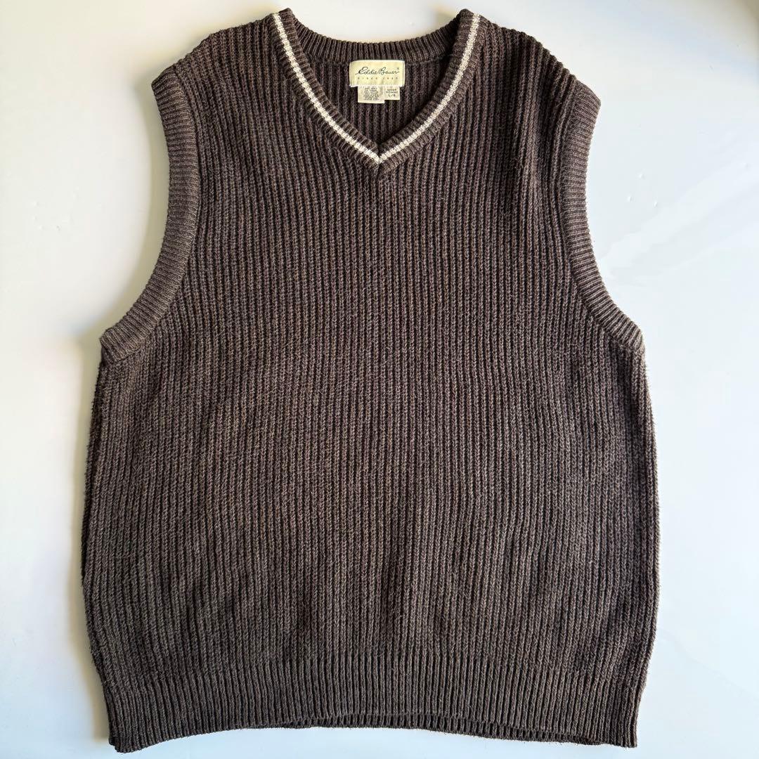 USA製 90s Eddie Bauer cotton knit vest