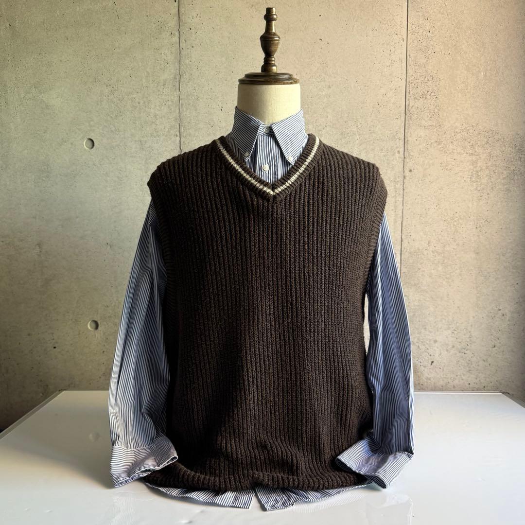 USA製 90s Eddie Bauer cotton knit vest