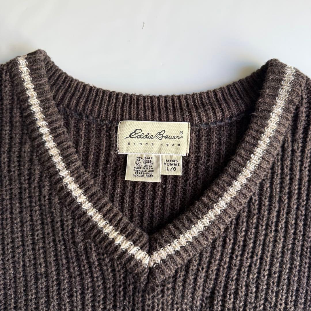 USA製 90s Eddie Bauer cotton knit vest