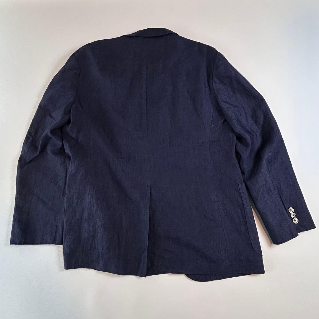 【J.PRESS 21SM リネン ジャケット XL 】ネイビー シェルボタン