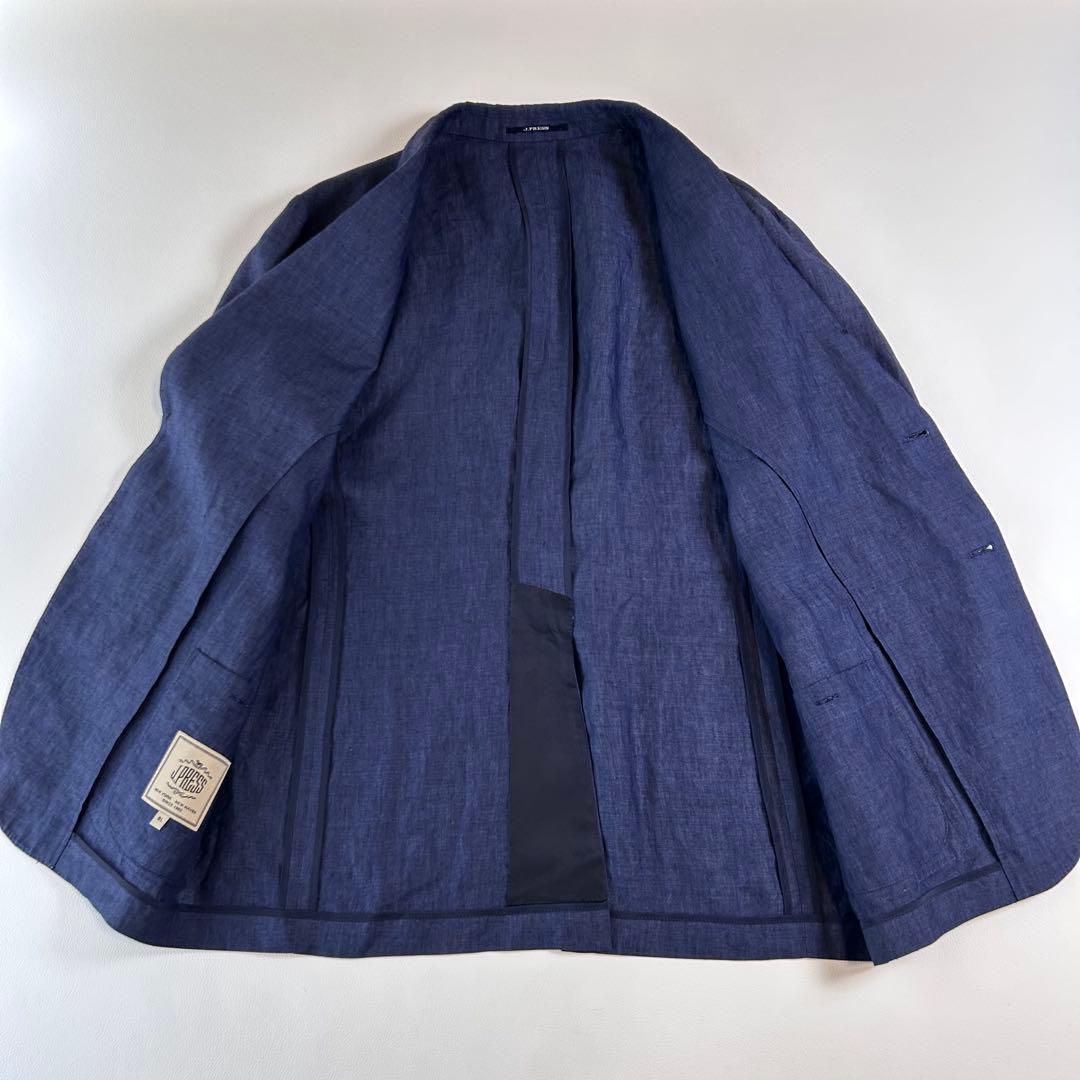 【J.PRESS 21SM リネン ジャケット XL 】ネイビー シェルボタン