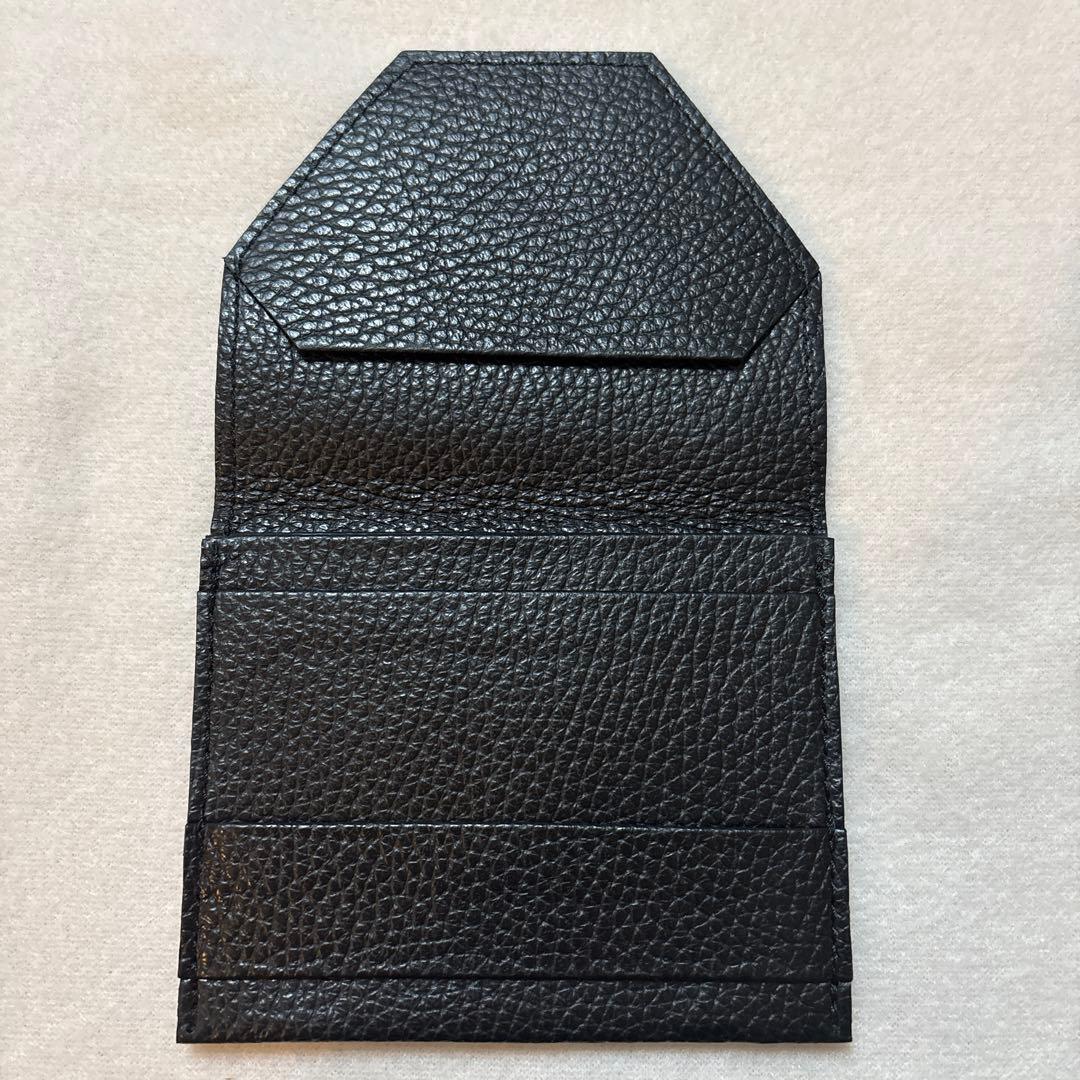 【新品】small wallet シボ革/ブラック　財布