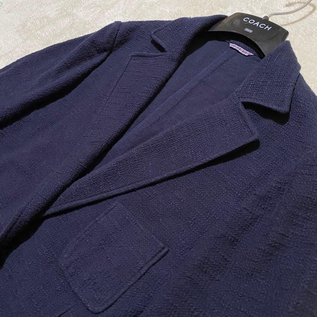 【美品◦5XL✨】ニューヨーカー サマーツイード 紺ブレ 金ボタン 1B