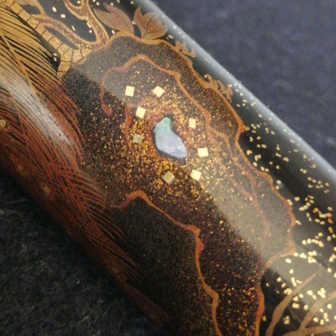初出し【友壽】金銀口 煙管 鳥月彫刻 蒔絵螺鈿筒 キセル 喫煙具