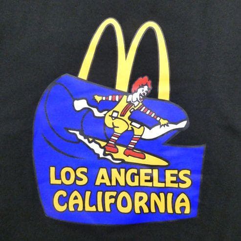 チャンピオン マクドナルド ロサンゼルス ドナルドサーフィン 半袖Tシャツ M