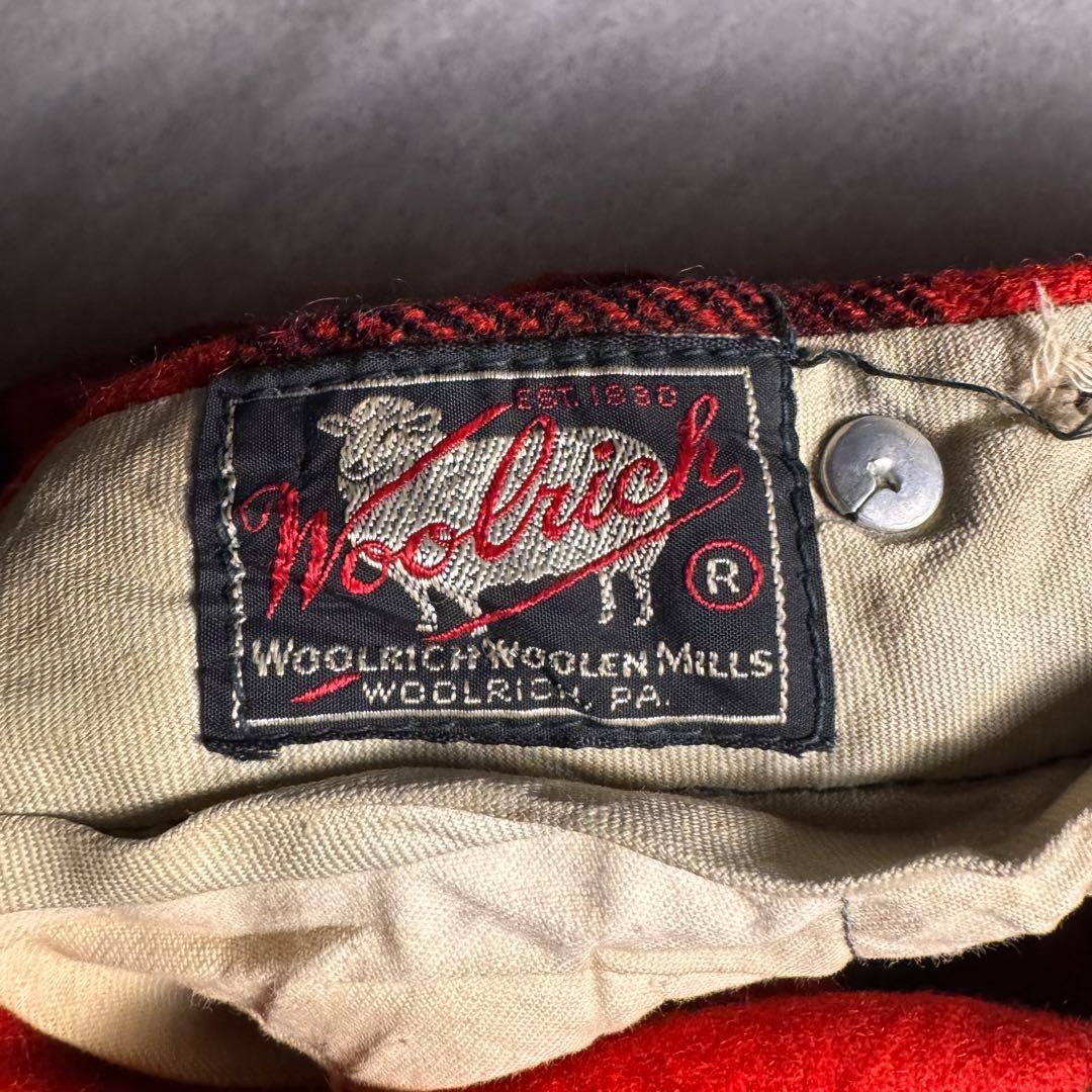 希少【50’s】Woolrich チェック柄　ウールパンツ　厚手　サイズ38