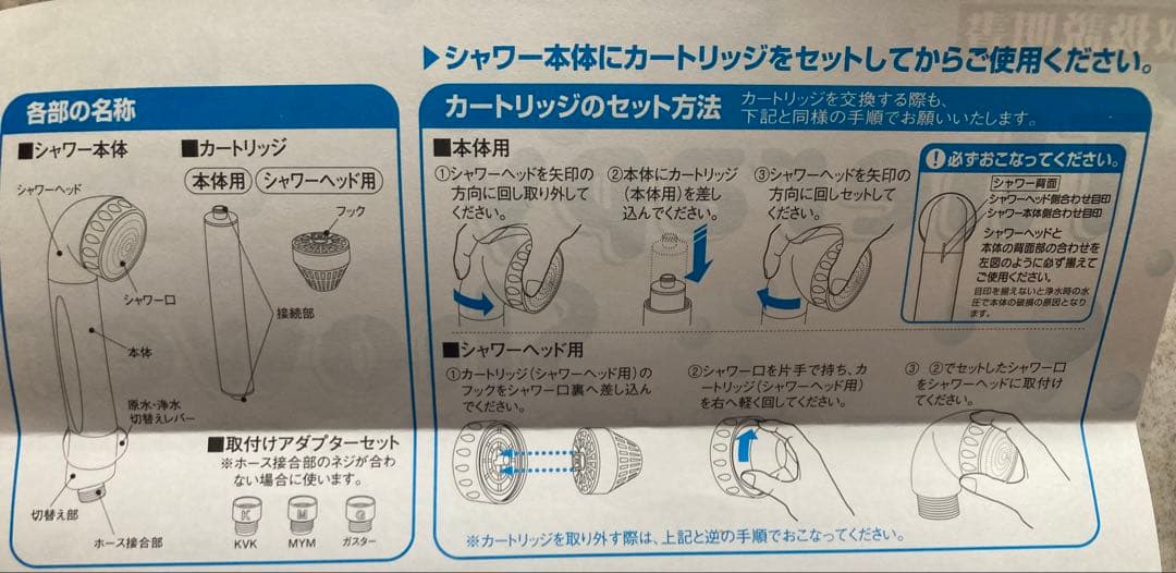 【新品未使用品】素粒水　ワンウォーター　エコ　カートリッジ付　浄水シャワーヘッド