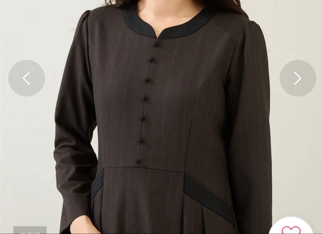 新品　ローズティアラ　46　毛玉になりにくい　配色切替クラシカルワンピース