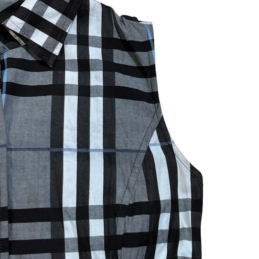 BURBERRY LONDON ワンピース ノースリーブ ノバチェック ベルト