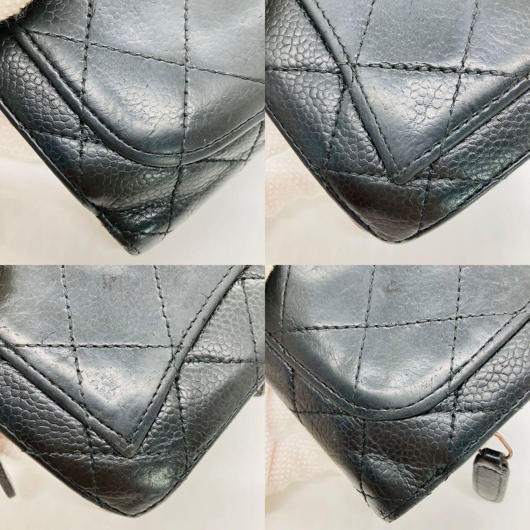 CHANEL マトラッセ レザー 二つ折り財布 ブラック A925