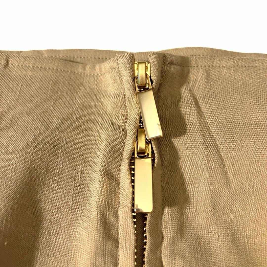 極美品　ノーブル　25SS コンフォートストレッチジップタイトスカート リネン混