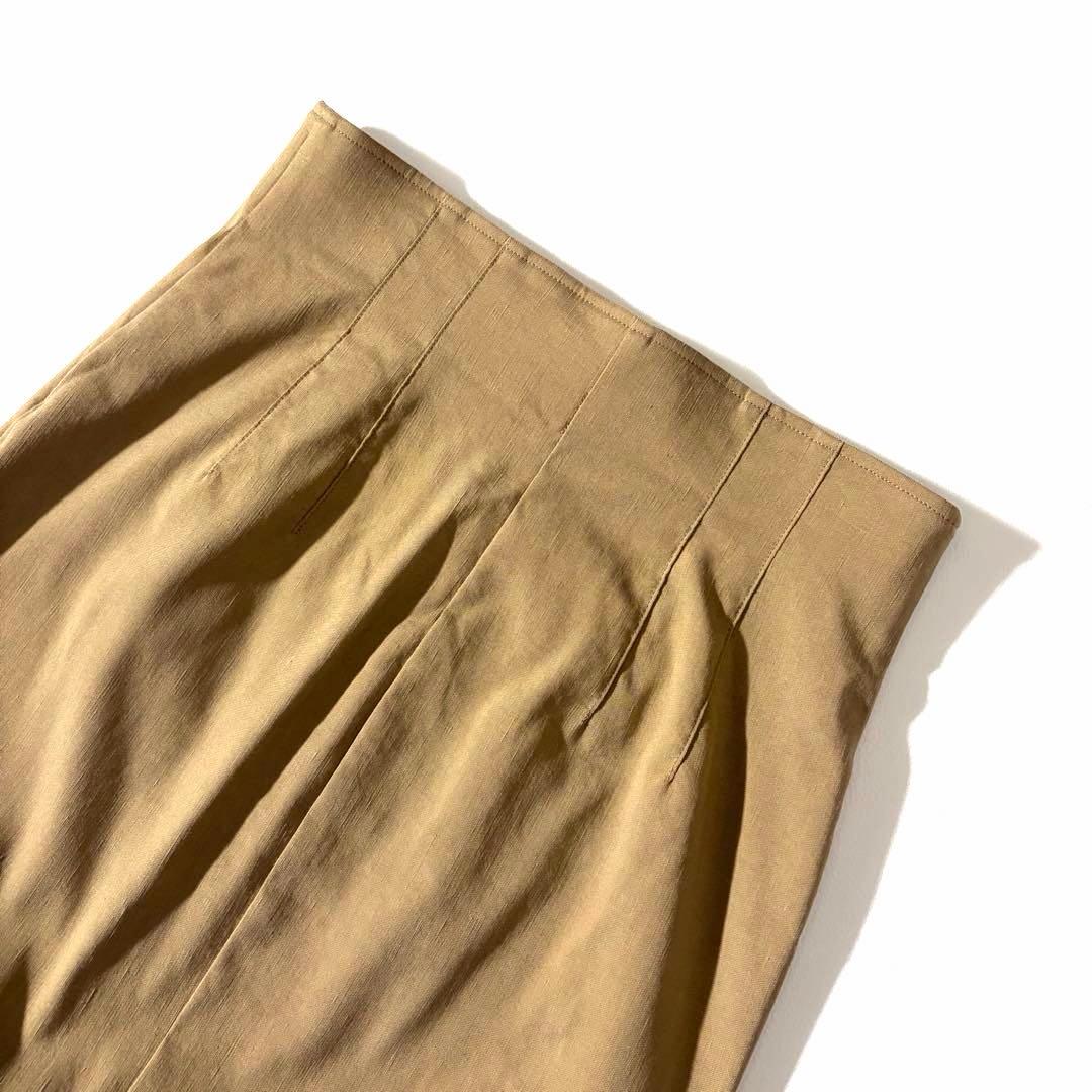 極美品　ノーブル　25SS コンフォートストレッチジップタイトスカート リネン混
