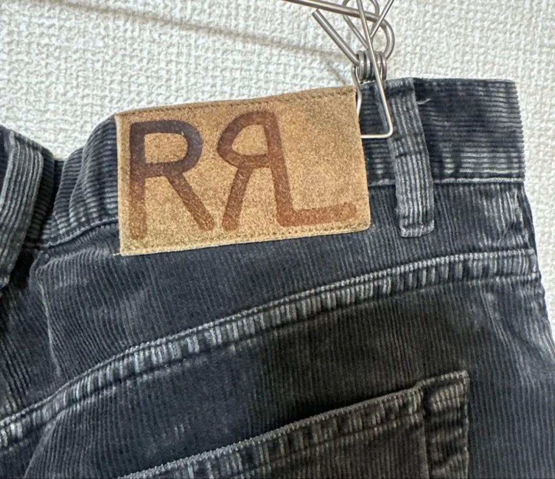 RRL ブラックデニム ボタンフライ　コーデュロイ M~Lサイズ 32