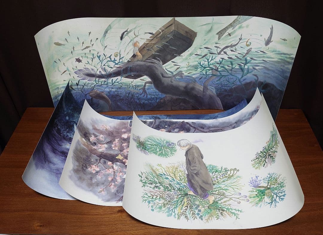 蟲師 二十景 漆原友紀 画集 蟲襖 むしあお 複製原画 講談社 完全受注生産